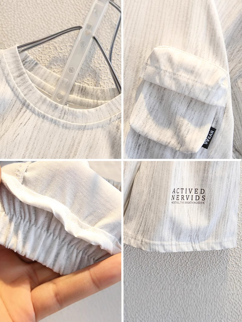 Conjunto de camiseta de manga corta de verano para niños 7989, nuevo estilo 2026 para niños pequeños y medianos, pantalones cortos de verano para niños, conjunto de dos piezas para niños