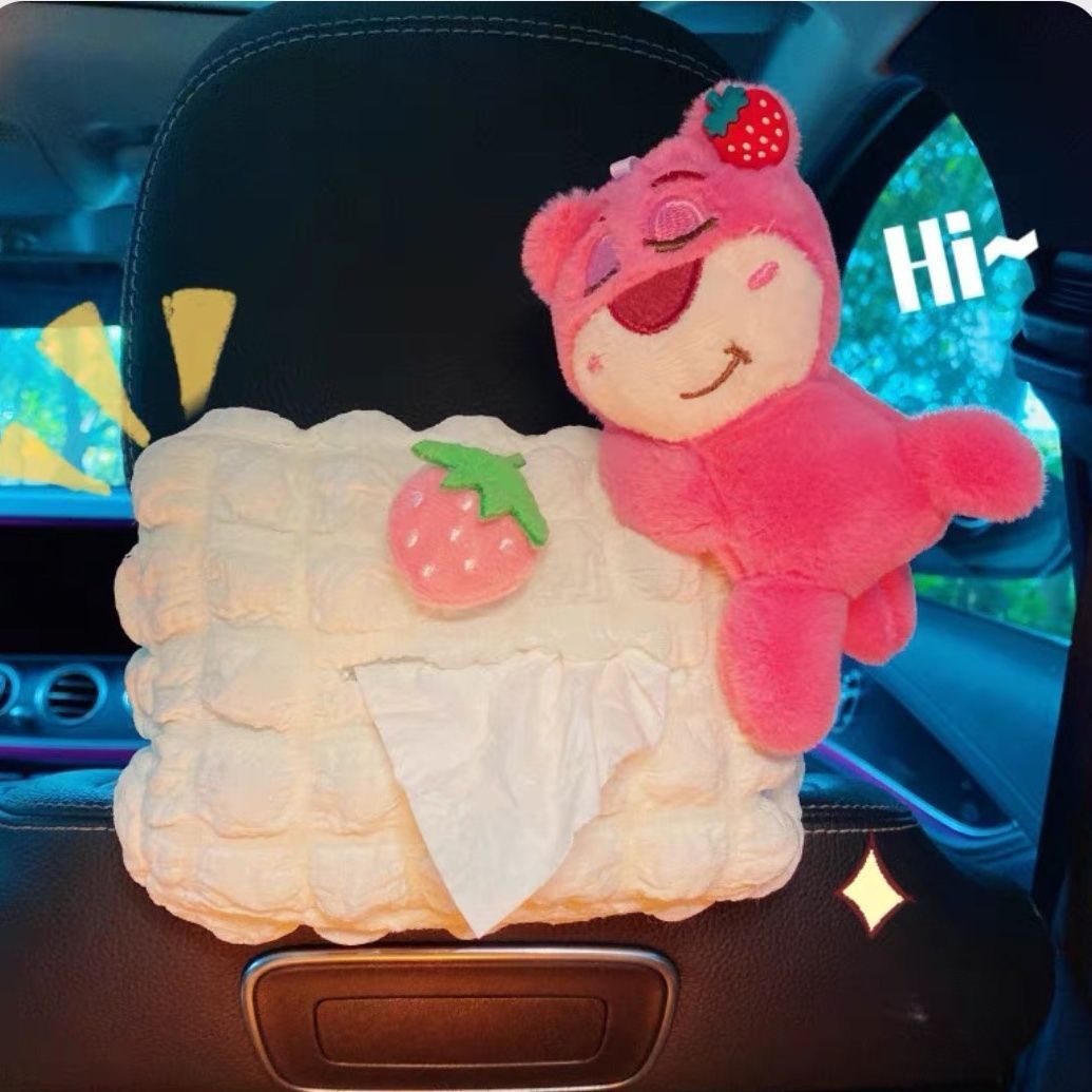 Caja de pañuelos para coche de burbujas, caja de dibujo en coche, bolsa colgante, decoración linda creativa, accesorios para coche de celebridades de Internet colgantes