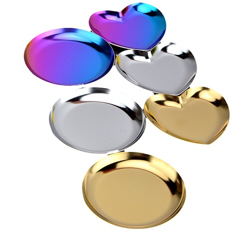 Nordic style ins storage tray Simple Nordic style stainless steel storage tray towel tray golden color metal tray