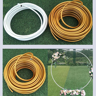 Cross-Border Creative Floral Styling Curved White Gold Aluminum Plastic Hose Wedding Wedding Celebration Scene Layout Props