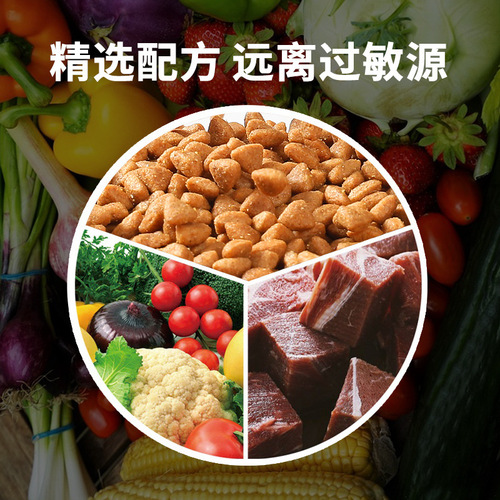 Beef Flavor Fruits & Vegetables Dog Food 2.5KG for Teacup Pomeranian, Maltese, Golden Retriever Puppy & Adult Dog (Suitable for 40 lbs)