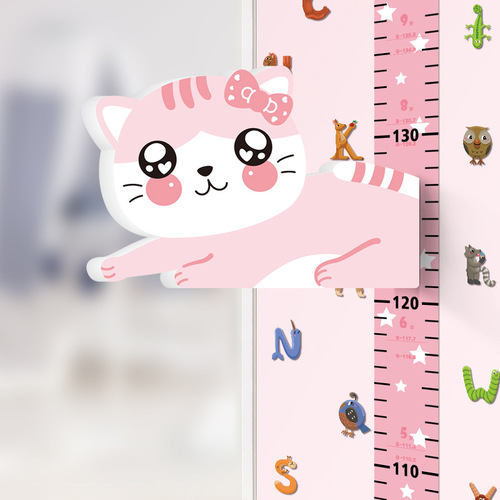 Elephant 3D three-dimensional height sticker baby children's height measuring ruler magnetic measuring instrument cartoon wall sticker removable