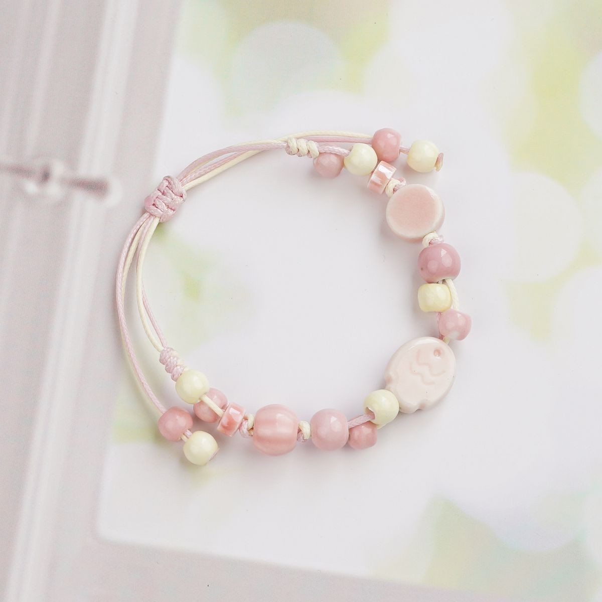 Pulsera de Cerámica para Mujer Hecho a Mano Diseño de Gato image 232