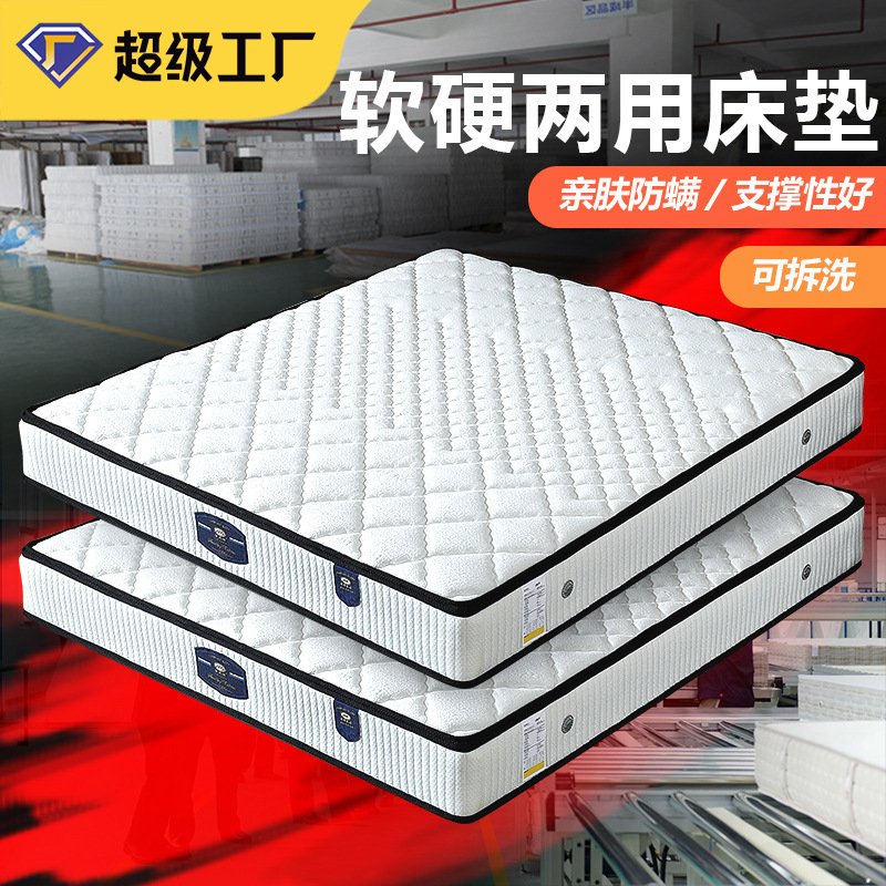 Guangdong Shang Natural Latex Mattress for Home Bedroom, Independent Spring, Eco-Friendly Palm Fiber, Removable and Washable, Dual-Use Soft and Firm Mattress for Two Persons