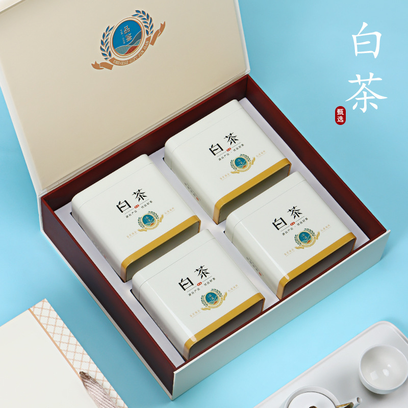2021年安吉白茶包装盒空礼盒高档一斤装白茶茶叶罐礼盒包装定制