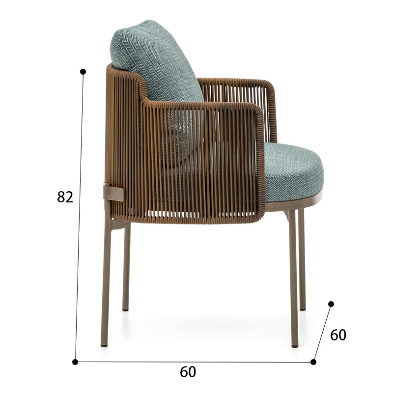 Mesa y silla al aire libre patio balcón jardín mesa de teca al aire libre mesa y silla de caña nórdica ocio muebles combinados
