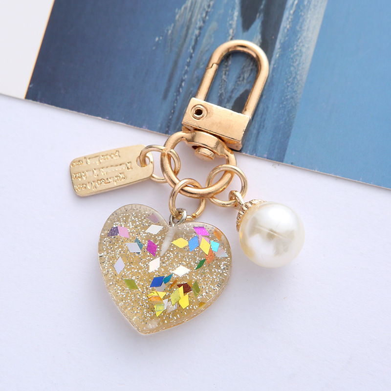 Cute Heart Shape Resin Metal Unisex Bag Pendant Keychain display picture 4