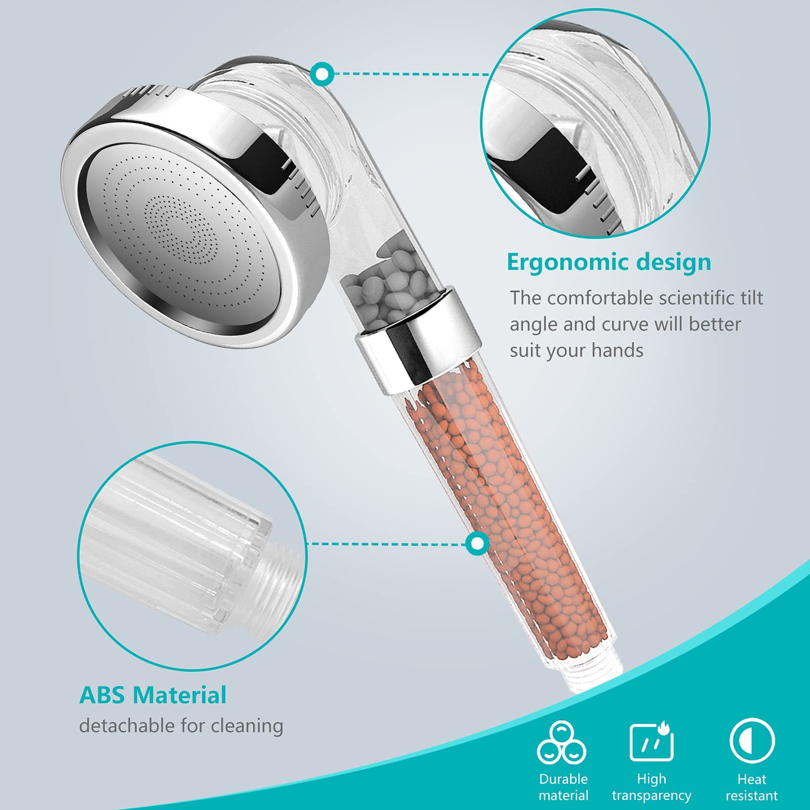 Negative ion shower, Tomalin shower, supercharged water-saving large hand-held supercharged shower head bathroom suit