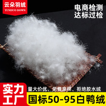 国标羽绒厂家批发90白鸭绒纯白服装标准电商检测散装95鸭绒填充物