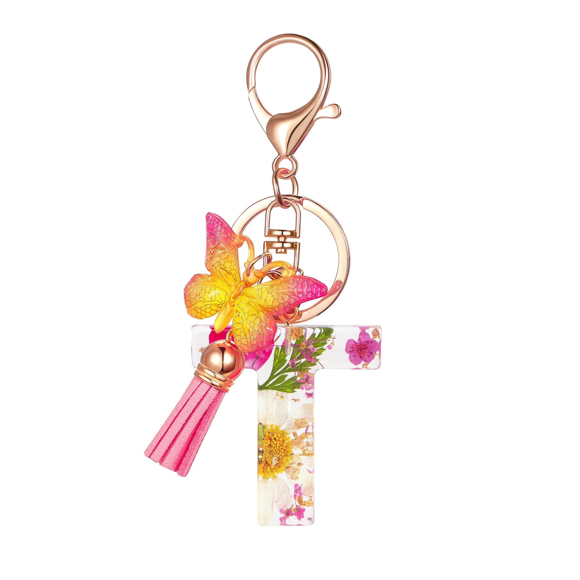 Resin Material Modern Style Letter Flower Butterfly Resin Women's Keychain