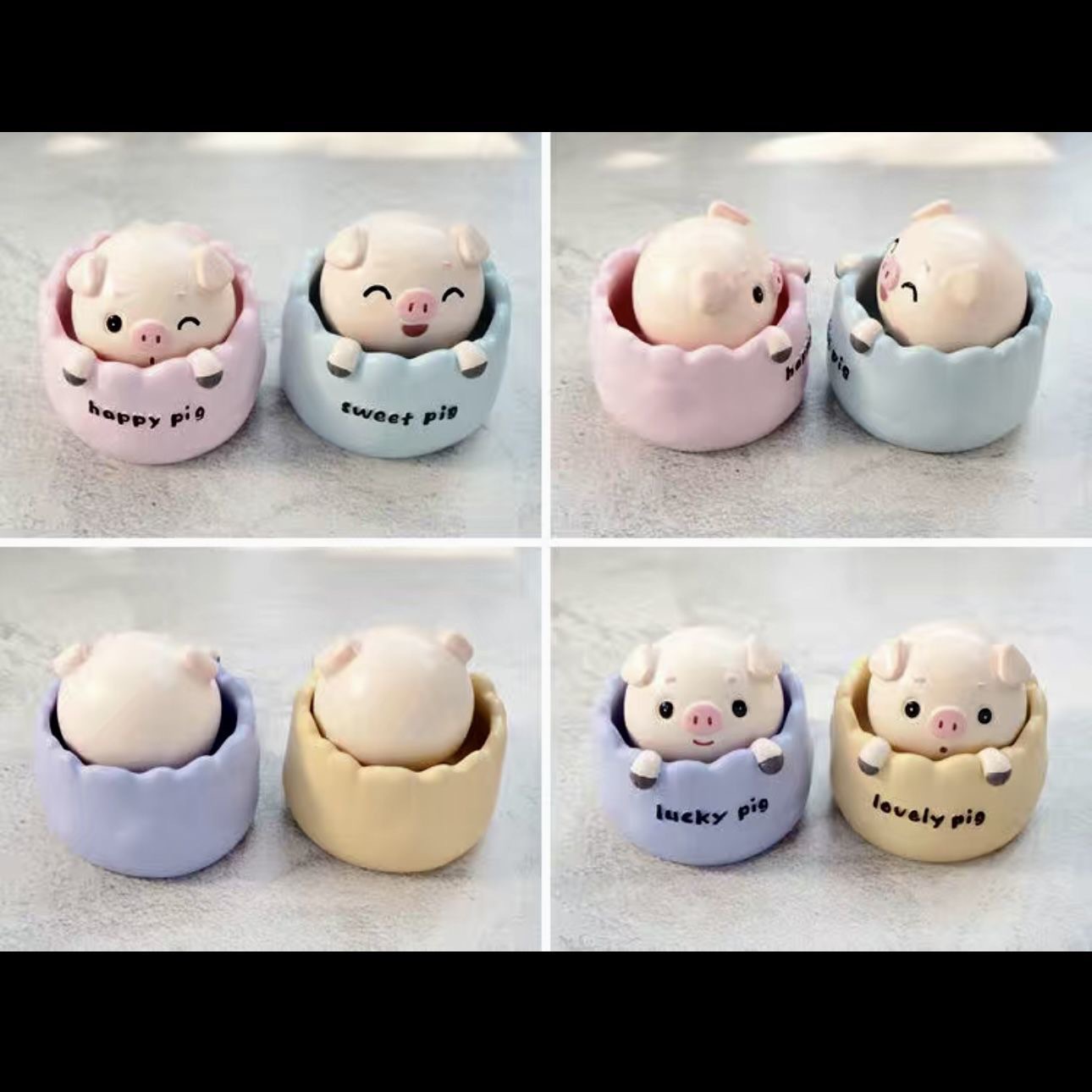 New Trendy Car Decoration: Cute Bobblehead Pig Figurine for Car Dashboard, Desktop Ornament with a High-End Feel