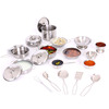 Small kitchen stainless steel, realistic kitchenware, cute set, 21 pieces