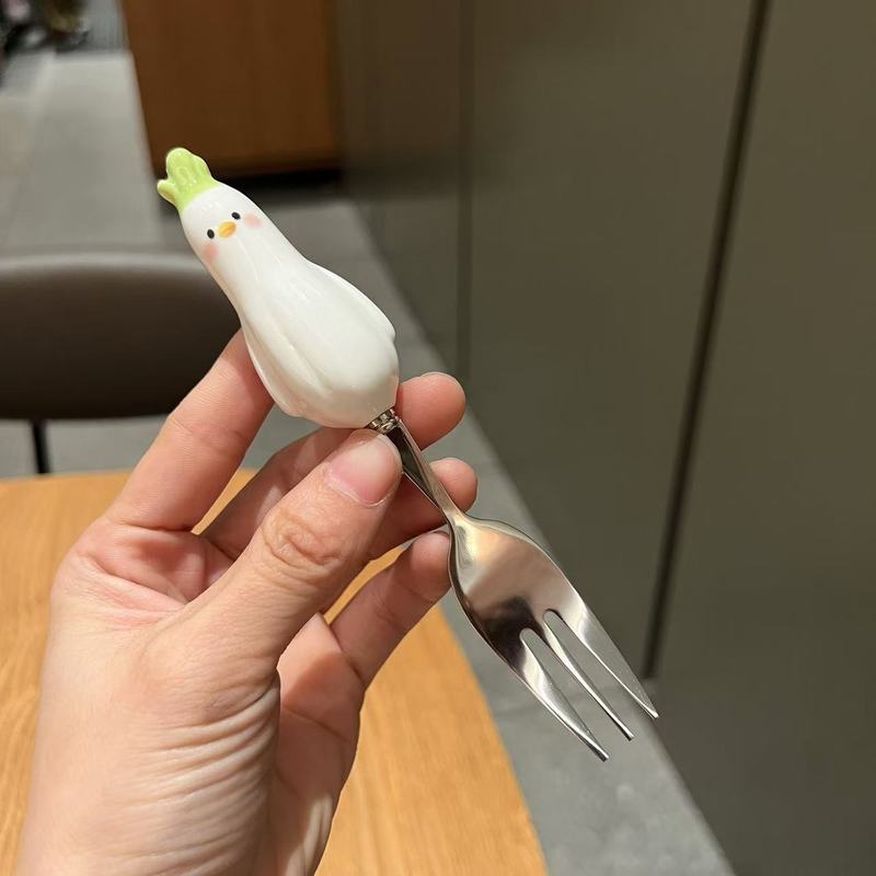 入学新商品学生携帯スプーン箸セットかわいいスプーンスプーンスプーン高颜値スプーンフォーク二合一|undefined