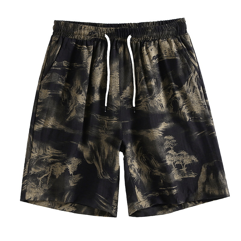 Men's Linen-Blend 5-Inch Casual Shorts – Lightweight & Breathable For Summer, Gym & Beach_voghion.com