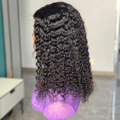 200 Density kinky curly human hair wig lace headgear Xuchang human hair wig