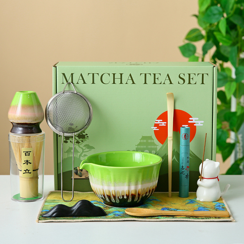 国境を越えた抹茶ボウル、抹茶ツール、ブラシ、日本茶茶碗、抹茶カップ、粉ボウル、ミキサー、茶筅器具セット|undefined