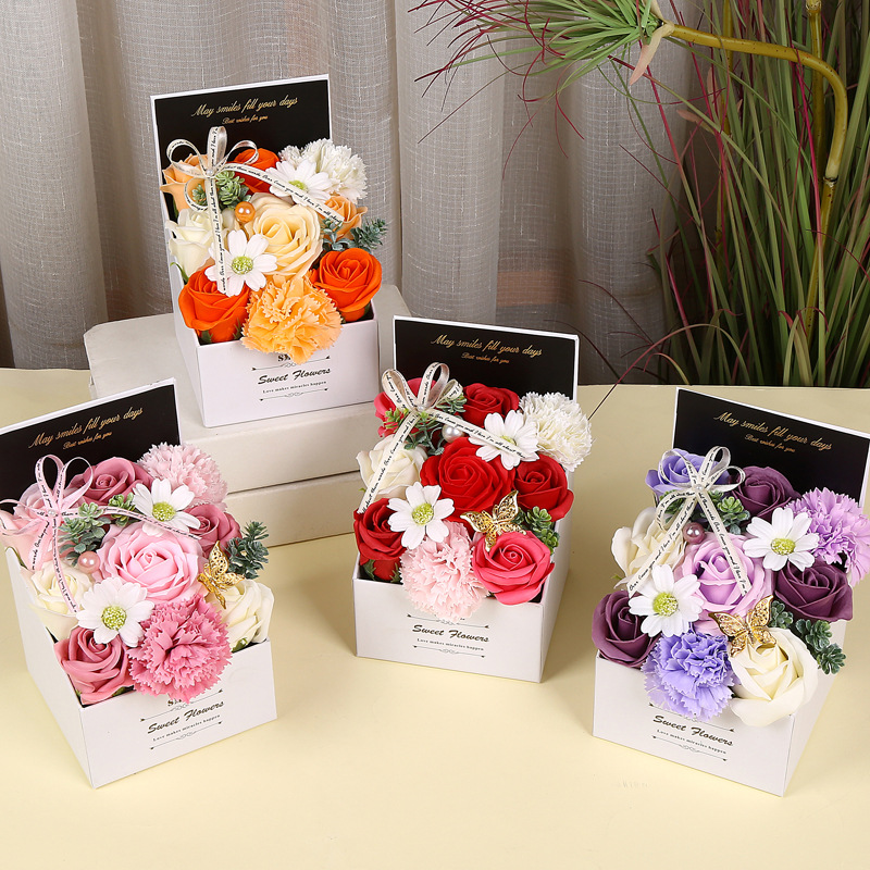 Chrysanthemum Mother's Day Creative Gift Rose Scented Soap Flower Small Shelf Cross-border New Product Send to Company Colleagues Birthday