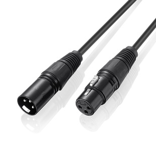 Double-layer shielded zinc alloy plug broadcast grade microphone pure black microphone line Cannon male to female Cannon line
