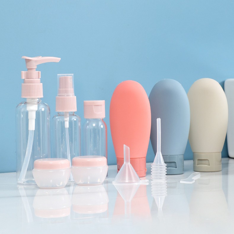 Botella de embalaje de viaje transfronterizo de once piezas de crema facial gel de ducha botella de leche de agua cosmética botella vacía juego de embalaje