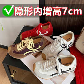 轻松一米七~7cm内增高德训鞋女运动休闲鞋爆款复古丑萌厚底阿甘鞋