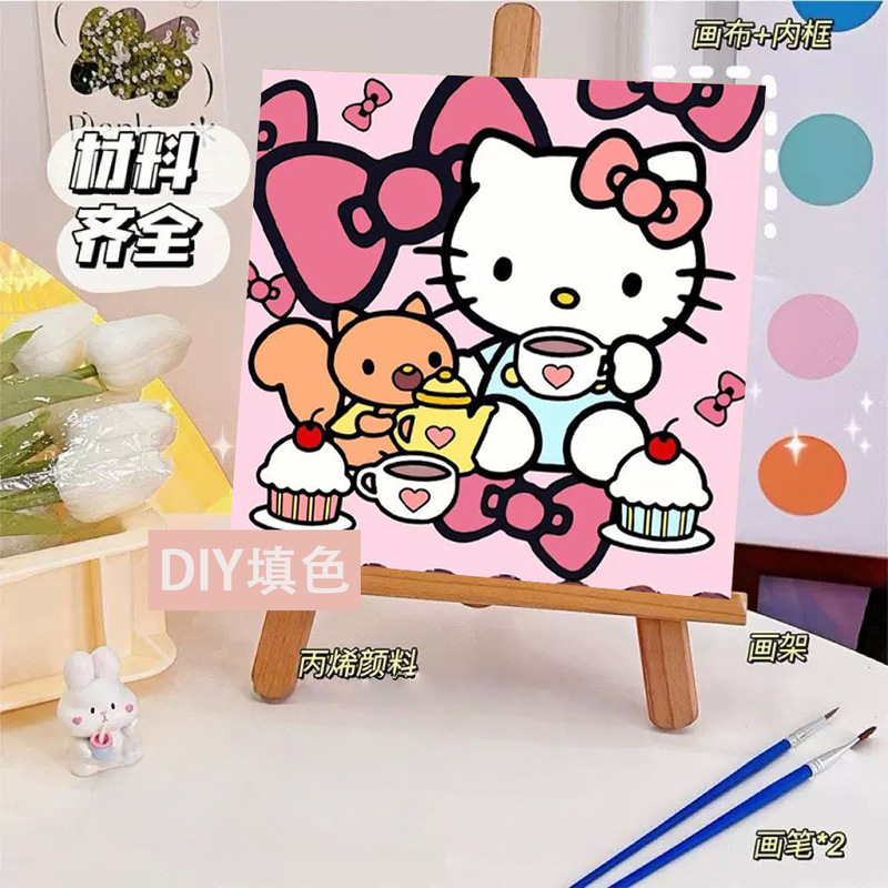 サンリオデジタル油絵 diy 手描きカラーリングクロミメロディー漫画かわいい装飾画メーカー卸売|undefined