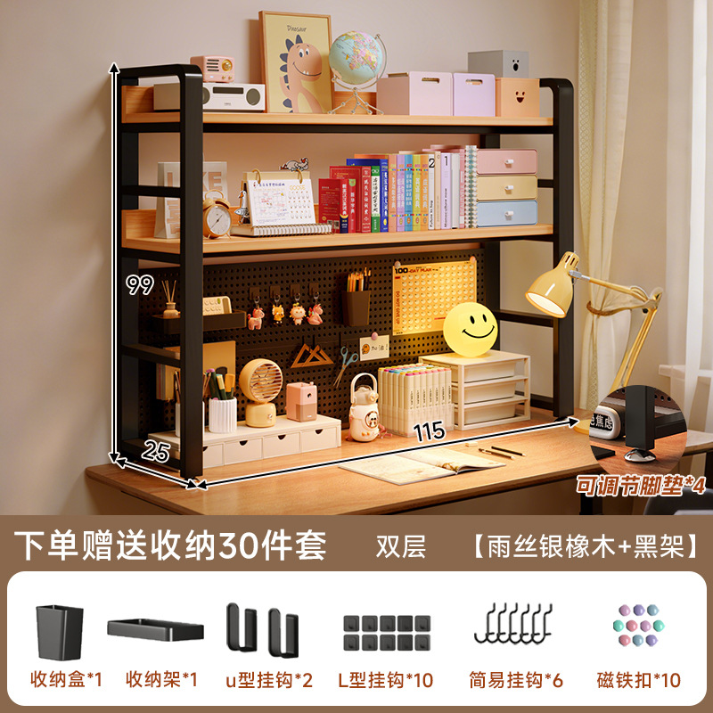 Estante de almacenamiento de escritorio estante de almacenamiento de escritorio estante de almacenamiento de estudiantes dormitorio simple sin perforación estante vertical de hierro forjado