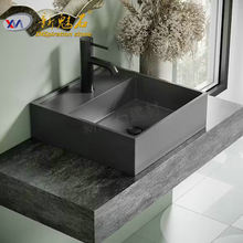 新型独立式台上水泥盆厂家定制景区清水混凝土洗手池操作台洗手盆