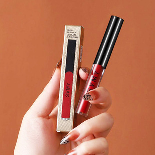 Red and white velvet lip glaze matte matte matte matte lip gloss is not easy to faint and not easy to stick to the cup lip paint wholesale