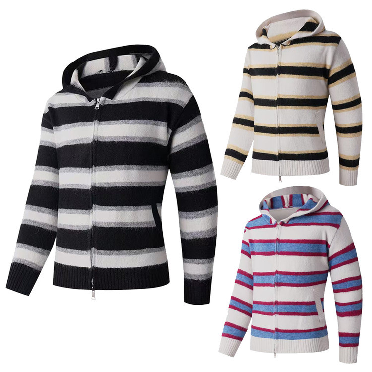 Sombreros de otoño nuevo hombre simple estilo de moda estriado con sombrero suéter de punto casual camiseta de hombre pelo