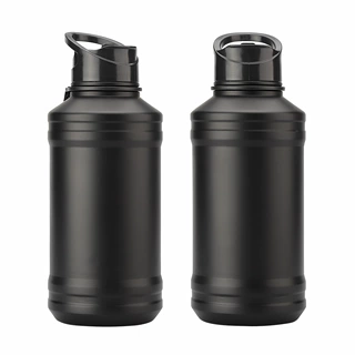 1.5L 黑色单层不锈钢304材质运动大水杯 不锈钢渐变色大水壶