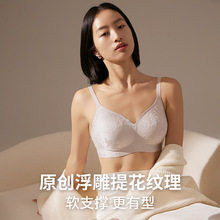 内衣夏季薄款女无痕无钢圈小胸聚拢文胸大码不空杯防下垂内衣套装