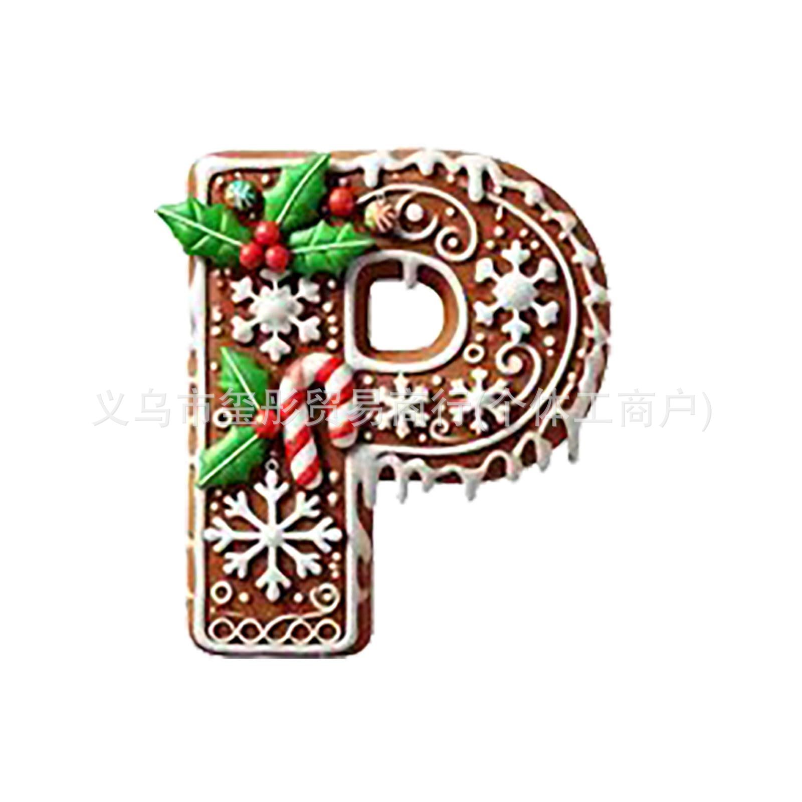 Explosiones transfronterizas de Navidad 26 árboles de Navidad pan de jengibre letras decoraciones mini letras colgante colgante