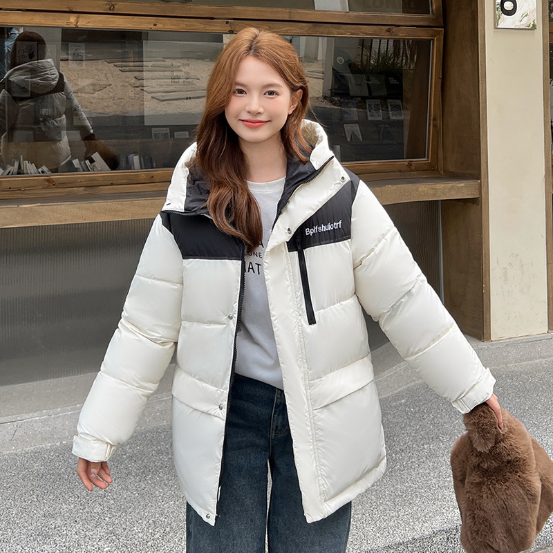 Trajes de algodón transfronterizos de pluma para mujeres 2025 invierno nueva moda chaqueta de algodón suelta gruesa chaqueta de tamaño grande image 2