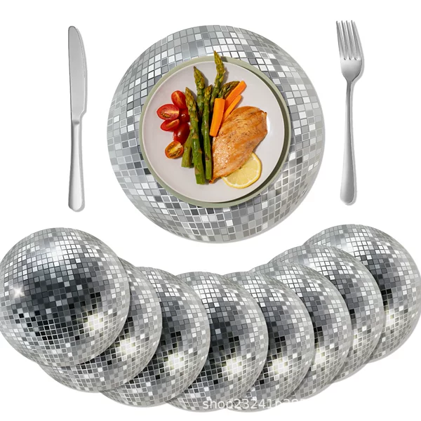 CA013 Round Disco Disco Ballroom Atmosphere Layout Disposable Placemat Paper Placemat