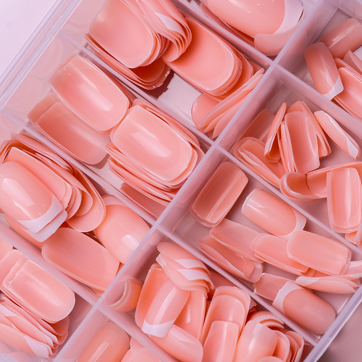 Ventas transfronterizas calientes de desgaste de uñas de alta calidad otoño 120 piezas en caja desnudo rosa francés desgaste parche de uñas falsas