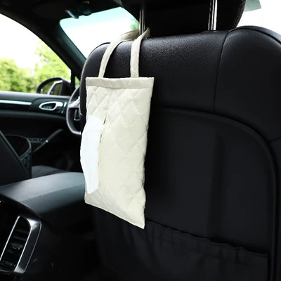 Tissue Box Quilted Leather Car: Car tissue box/set
