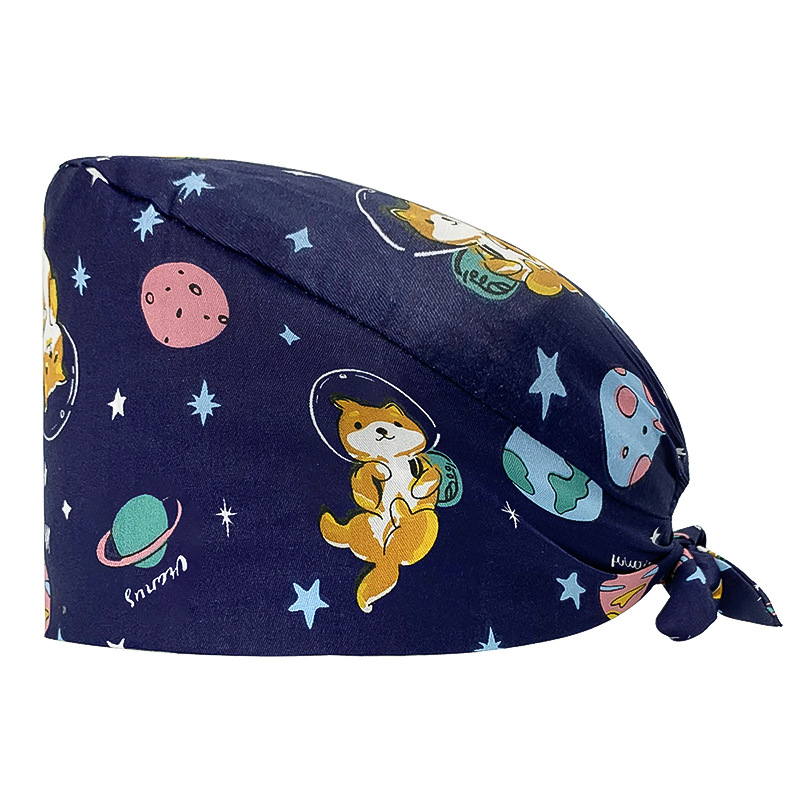 Gorro quirúrgico de algodón puro de las mujeres impreso ajustable calabaza tapa confinamiento quimioterapia a prueba de polvo puntera enfermera trabajo sombrero hombres