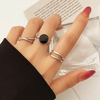 Retro one size ring, set, stone inlay, Aliexpress, European style, 3 piece set, with gem, wholesale