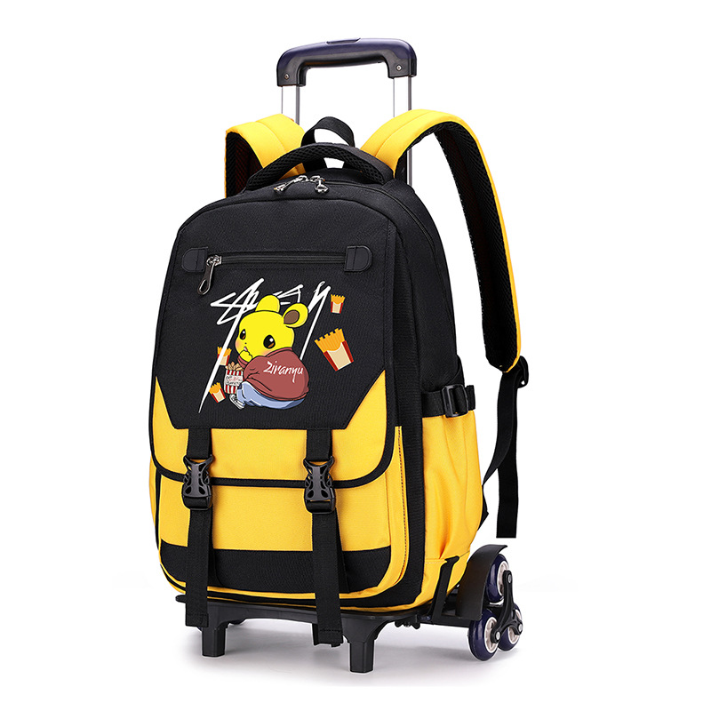 Peces naturales de una pieza de entrega de dibujos animados carro mochila 2-6 Grado de seis ruedas escalera al por mayor imprimible LOGOTIPO