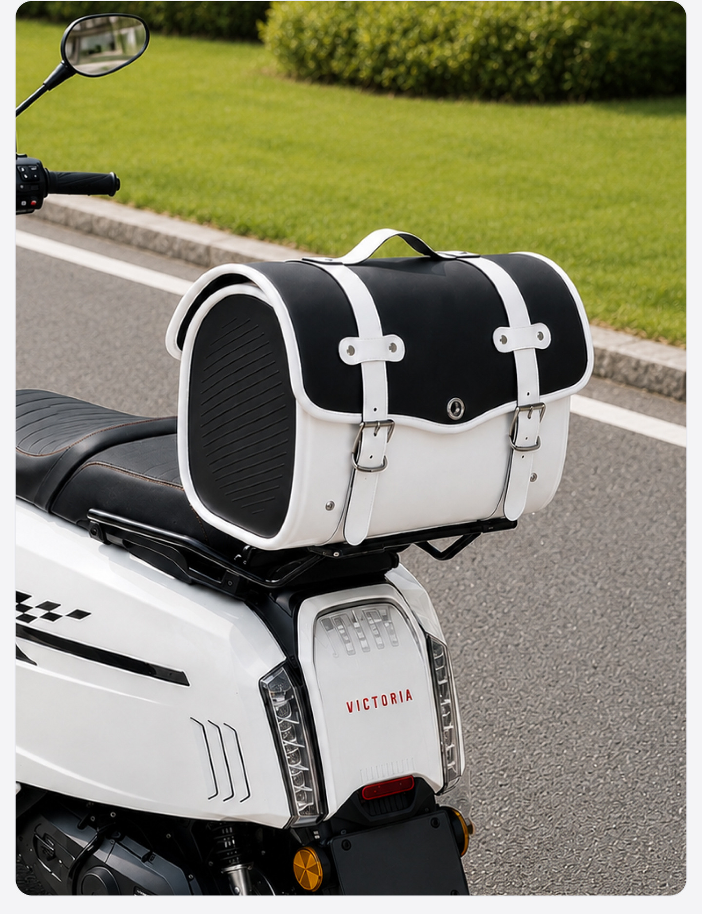 Motorcycle trunk, retro large-sized luggage suitable for Niu Nine electric scooter, universal tail bag