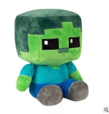 国境を越えた売れ筋のマインクラフトぬいぐるみおもちゃ座り姿勢のクリーパー ゾンビ オウム タートル スティーブ人形|undefined