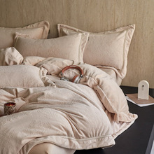 冬季牛奶绒毛绒四件套床上床单2025新款珊瑚绒轻奢高级感被套冬绒