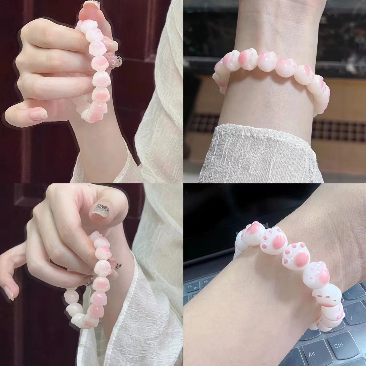 Venta Directa de fábrica de carbón quema gato garra imitación Bodhi raíz pulsera bobinado suave imitación Bodhi Wenwan Buda perlas placa jugando pulsera estudiante