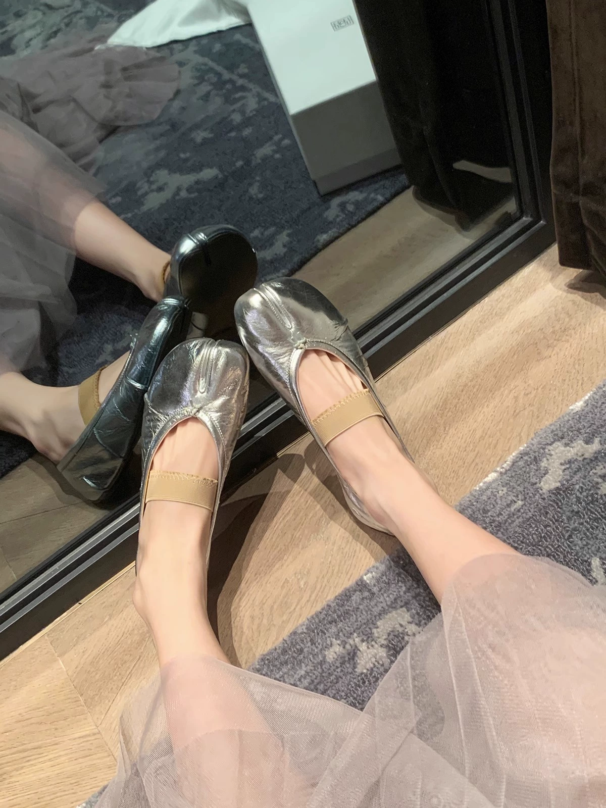 Кожаная летняя обувь Miaoziyuan, облегающие Slip-On туфли-балетки белые, серебристые и черные