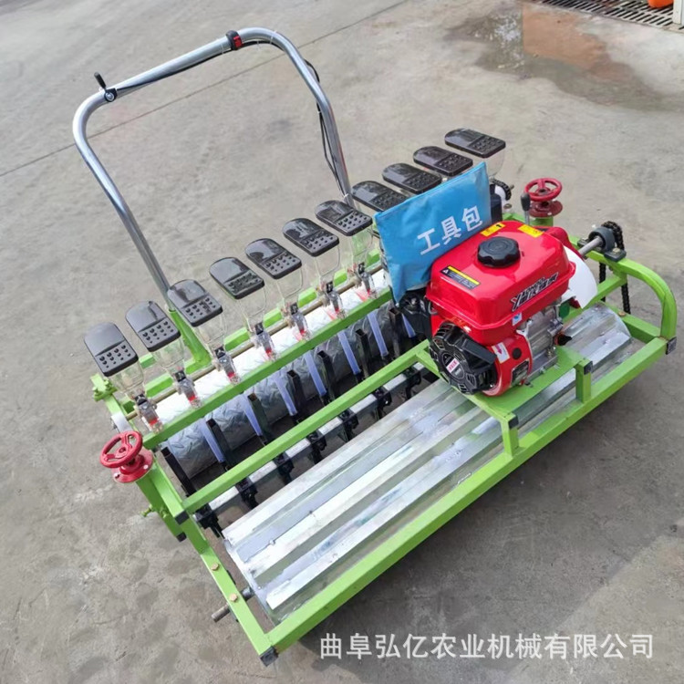 厂家直销多行汽油手推播种机大棚蔬菜种子精播机多用途小颗粒点播