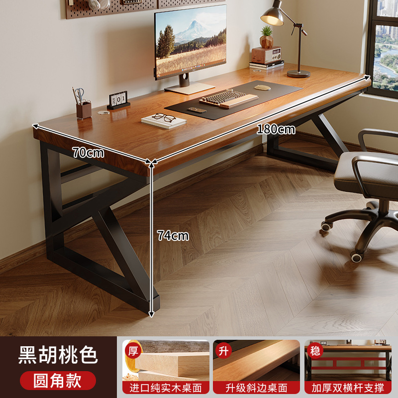 Escritorio de computadora de madera maciza pura, escritorio de escritorio para dormitorio, escritorio de estudio para estudiantes de hogar para adultos, escritorio doble, banco de trabajo
