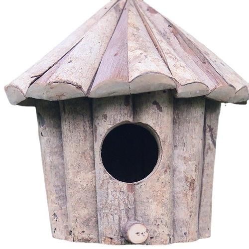 Foreign trade e-commerce handmade creative imitation wooden house bird cage grass weaving breeding winter bird's nest craft goods for wholesale