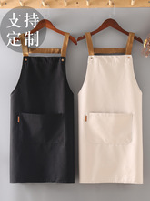 纯棉家用围裙厨房logo防水防油印字可爱日系韩版女时尚工作服