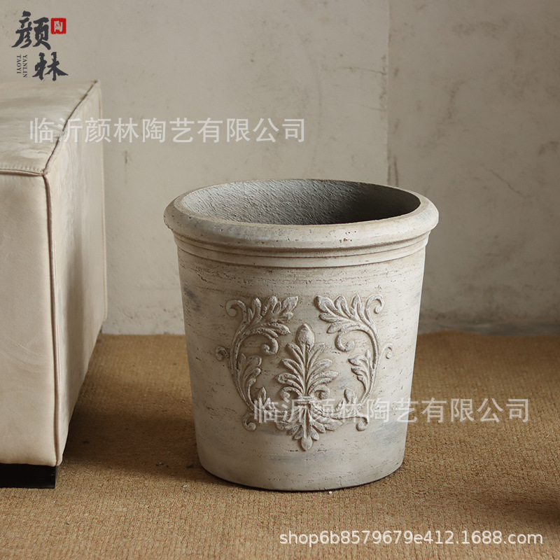 Europa simple magnesio mud maceta hacer vieja retro estilo romano terraza hotel balcón jardín decoración maceta verde