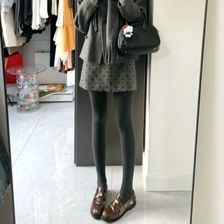 灰色打底裤女秋冬季加厚外穿微压显瘦腿黑色不掉档加绒保暖连裤袜